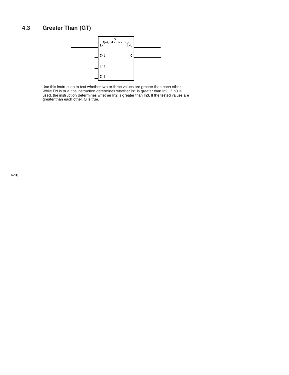 3 greater than (gt) | Rockwell Automation AutoMax Enhanced Ladder Language Reference Manual User Manual | Page 70 / 352