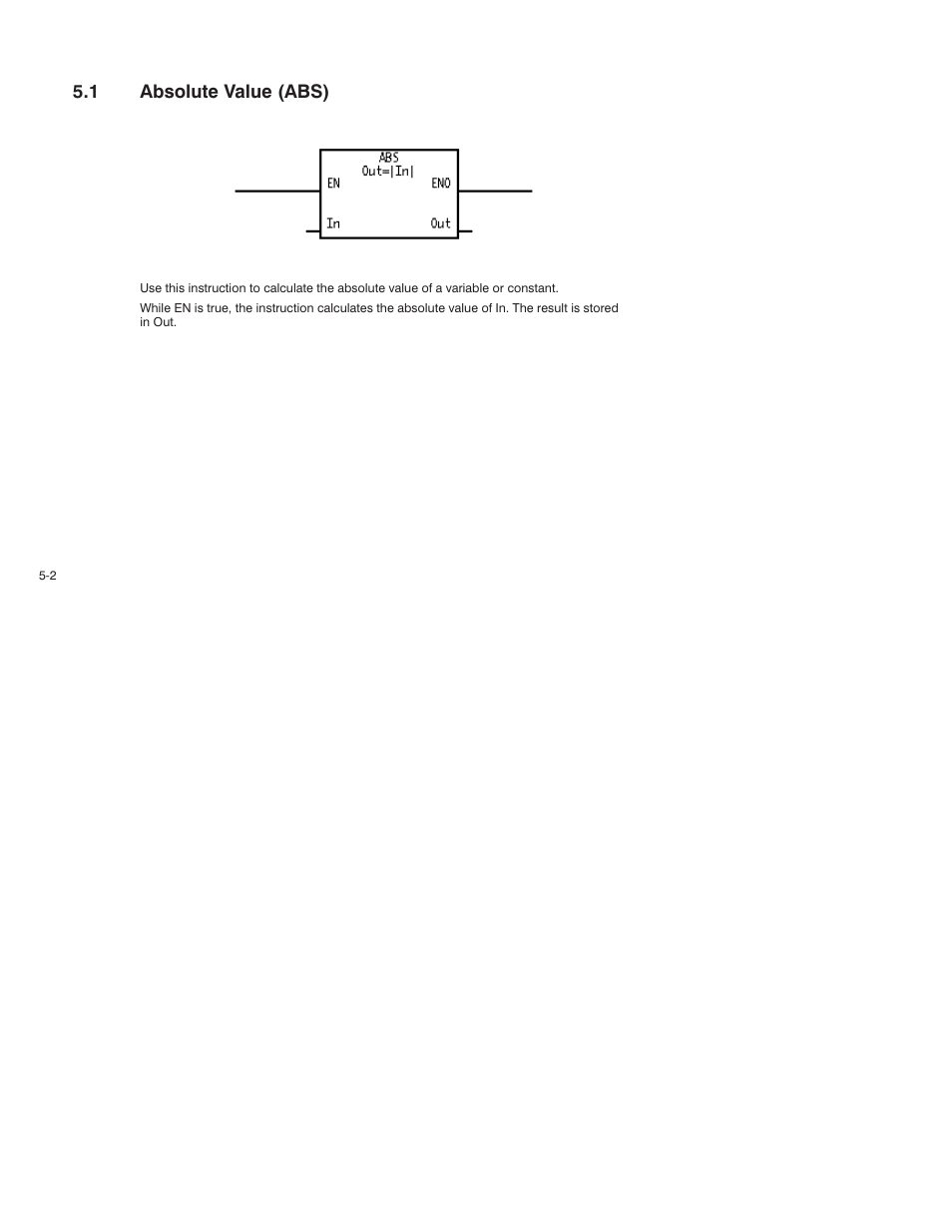 1 absolute value (abs) | Rockwell Automation AutoMax Enhanced Ladder Language Reference Manual User Manual | Page 96 / 352