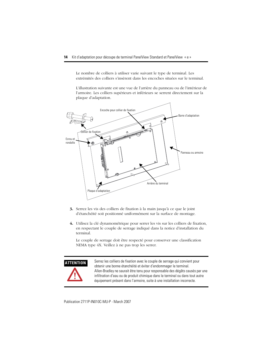 Rockwell Automation 2711P-xxxx Adapter Kit for PanelView Std and e Terminals User Manual | Page 14 / 40