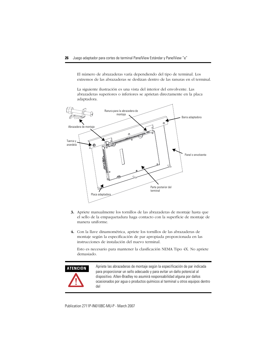 Rockwell Automation 2711P-xxxx Adapter Kit for PanelView Std and e Terminals User Manual | Page 26 / 40