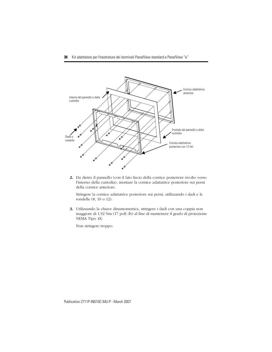 Rockwell Automation 2711P-xxxx Adapter Kit for PanelView Std and e Terminals User Manual | Page 30 / 40