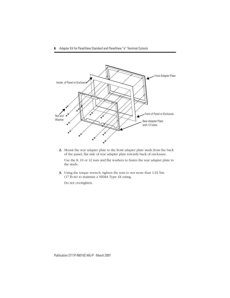 Rockwell Automation 2711P-xxxx Adapter Kit for PanelView Std and e Terminals User Manual | Page 6 / 40