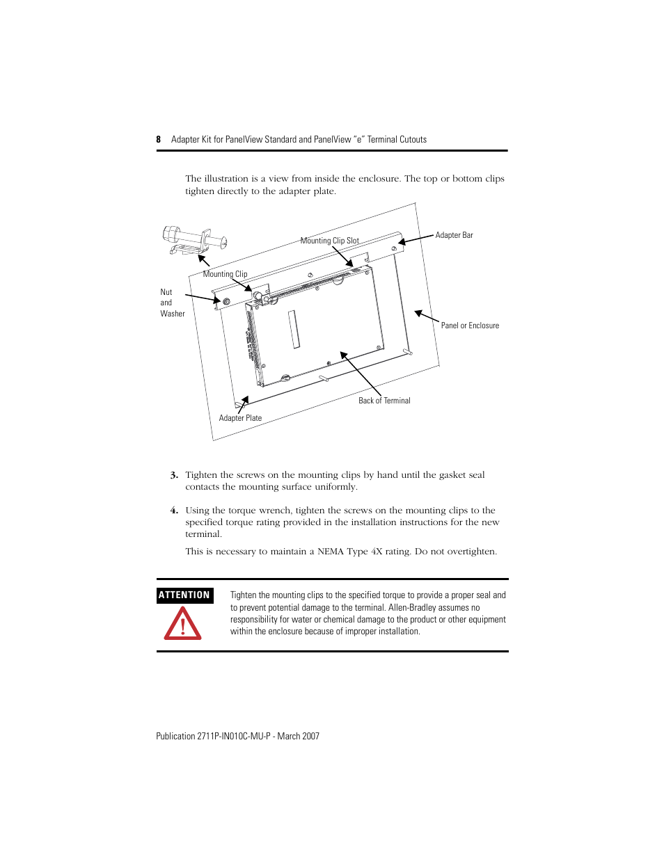 Rockwell Automation 2711P-xxxx Adapter Kit for PanelView Std and e Terminals User Manual | Page 8 / 40