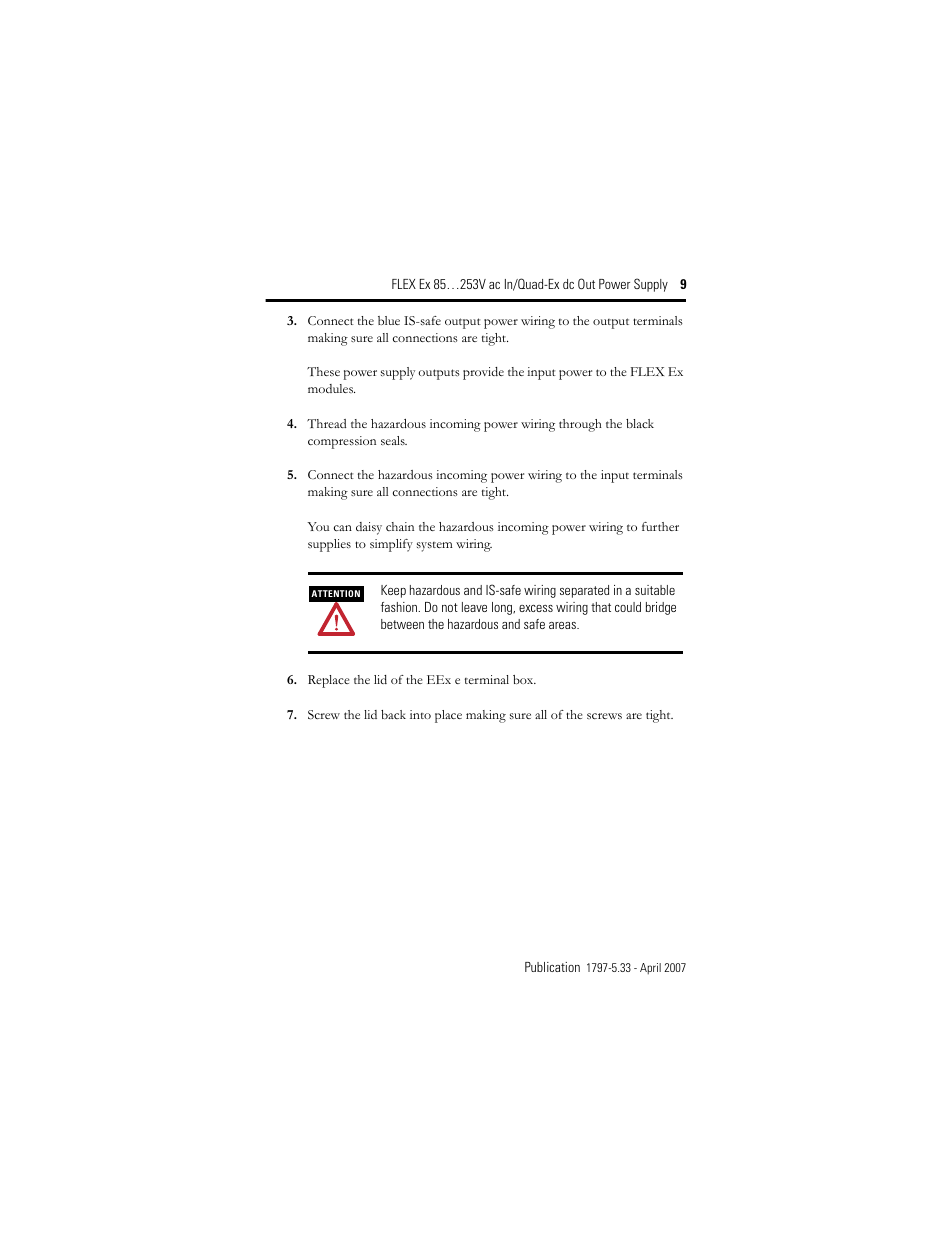 Rockwell Automation 1797-PS1E FLEX Ex 85-253V AC In/Quad-Ex DC Out Power Supply User Manual | Page 9 / 16