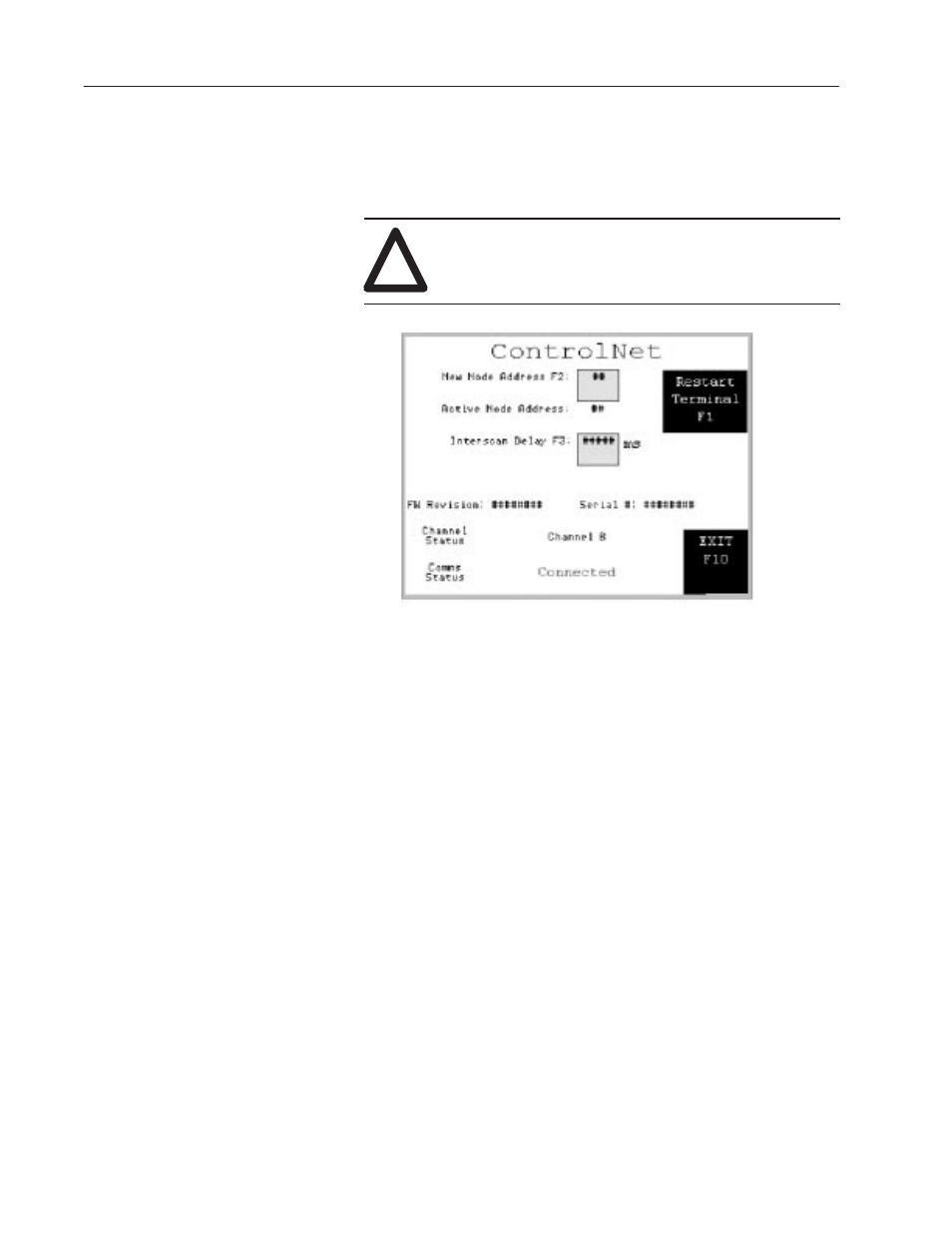 Modifying controlnet settings from the terminal | Rockwell Automation 2711 ControlNet Communications User Guide User Manual | Page 6 / 21
