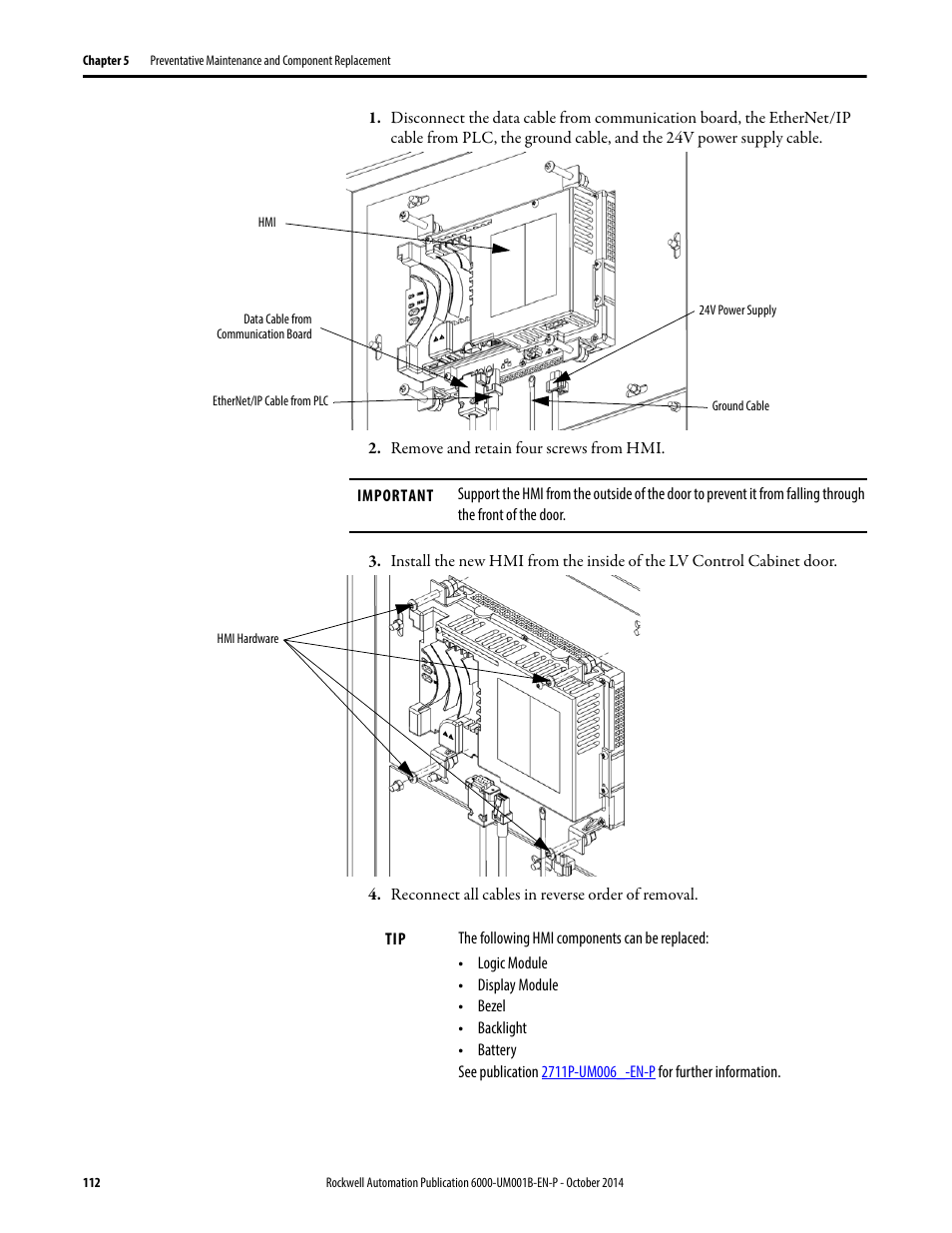 Rockwell Automation 6012DB PowerFlex Medium Voltage Variable Frequency Drive User Manual | Page 112 / 138