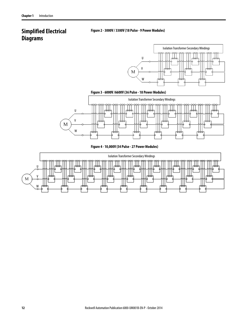 Simplified electrical diagrams | Rockwell Automation 6012DB PowerFlex Medium Voltage Variable Frequency Drive User Manual | Page 12 / 138