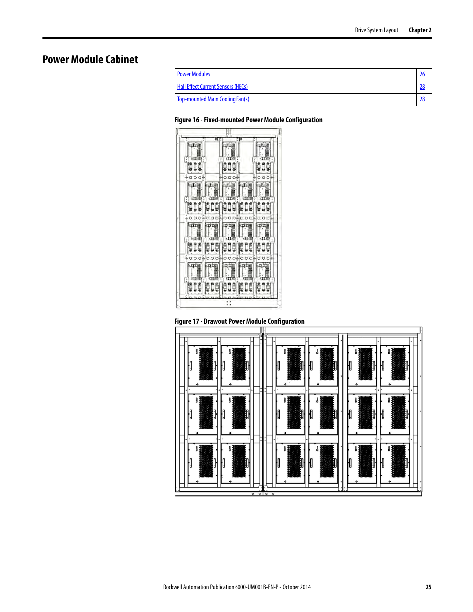 Power module cabinet | Rockwell Automation 6012DB PowerFlex Medium Voltage Variable Frequency Drive User Manual | Page 25 / 138