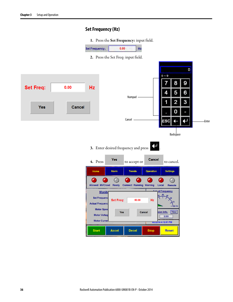 Set frequency (hz), Frequency (hz) | Rockwell Automation 6012DB PowerFlex Medium Voltage Variable Frequency Drive User Manual | Page 36 / 138