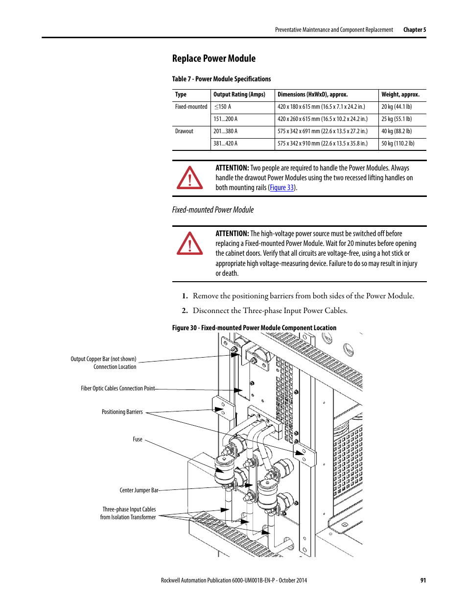 Replace power module | Rockwell Automation 6012DB PowerFlex Medium Voltage Variable Frequency Drive User Manual | Page 91 / 138