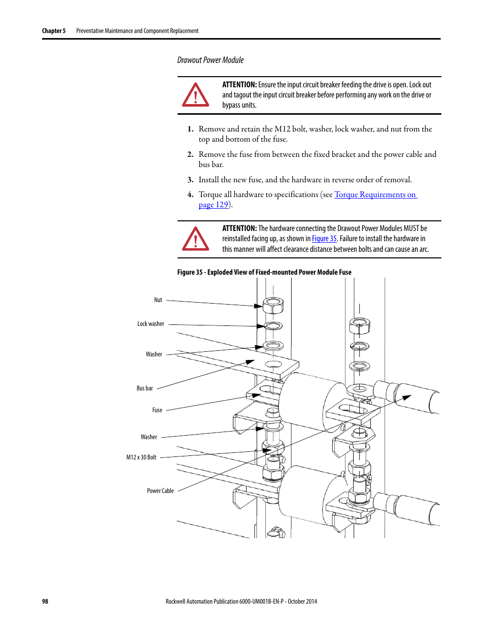 Rockwell Automation 6012DB PowerFlex Medium Voltage Variable Frequency Drive User Manual | Page 98 / 138