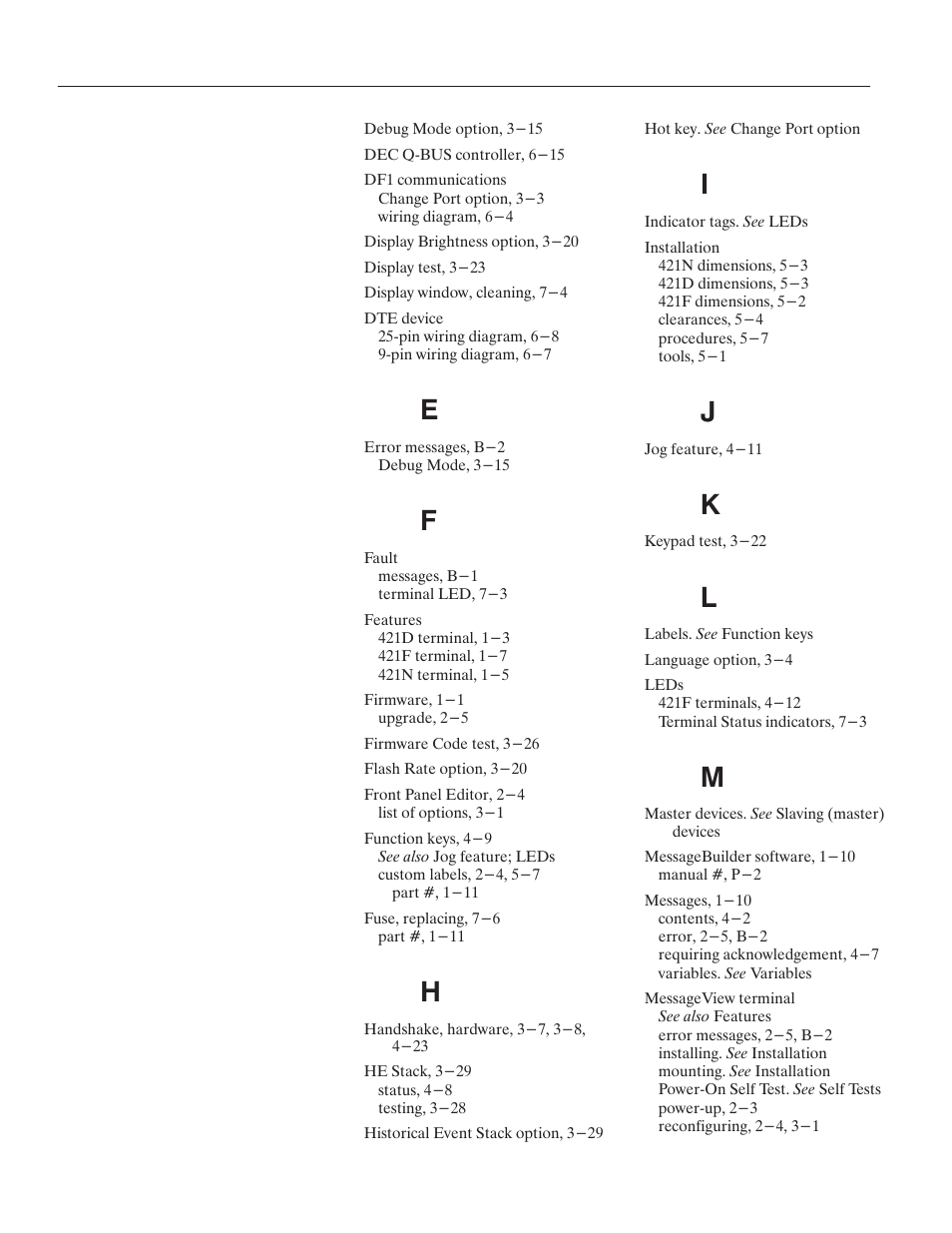 Rockwell Automation 2706-M1 MESSAGEVIEW 421 HARDWARE MANUAL User Manual | Page 130 / 135