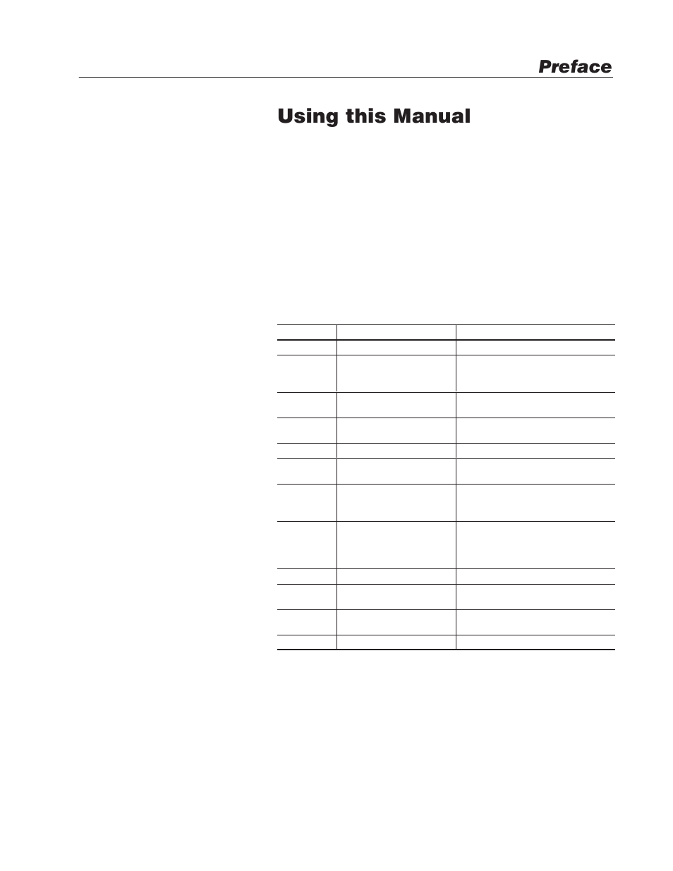 Preface - using this manual, Overview of this manual, Using this manual | Preface | Rockwell Automation 2706-M1 MESSAGEVIEW 421 HARDWARE MANUAL User Manual | Page 6 / 135