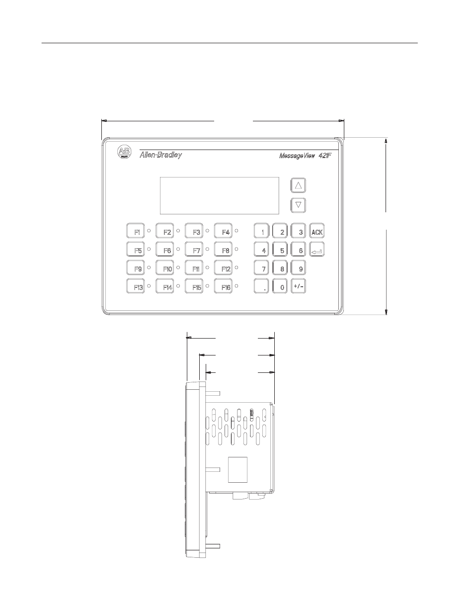 Mounting dimensions | Rockwell Automation 2706-M1 MESSAGEVIEW 421 HARDWARE MANUAL User Manual | Page 85 / 135