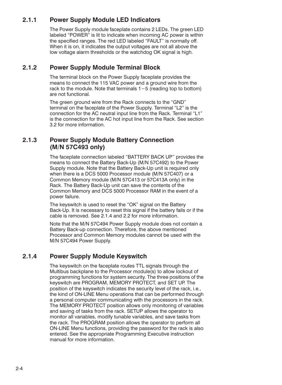 1 power supply module led indicators, 2 power supply module terminal block, 4 power supply module keyswitch | Rockwell Automation 57C332 AutoMax Power Supply Module and Racks User Manual | Page 12 / 44