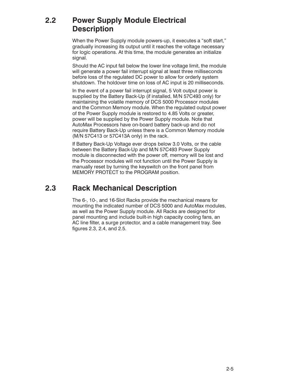 2 power supply module electrical description, 3 rack mechanical description | Rockwell Automation 57C332 AutoMax Power Supply Module and Racks User Manual | Page 13 / 44