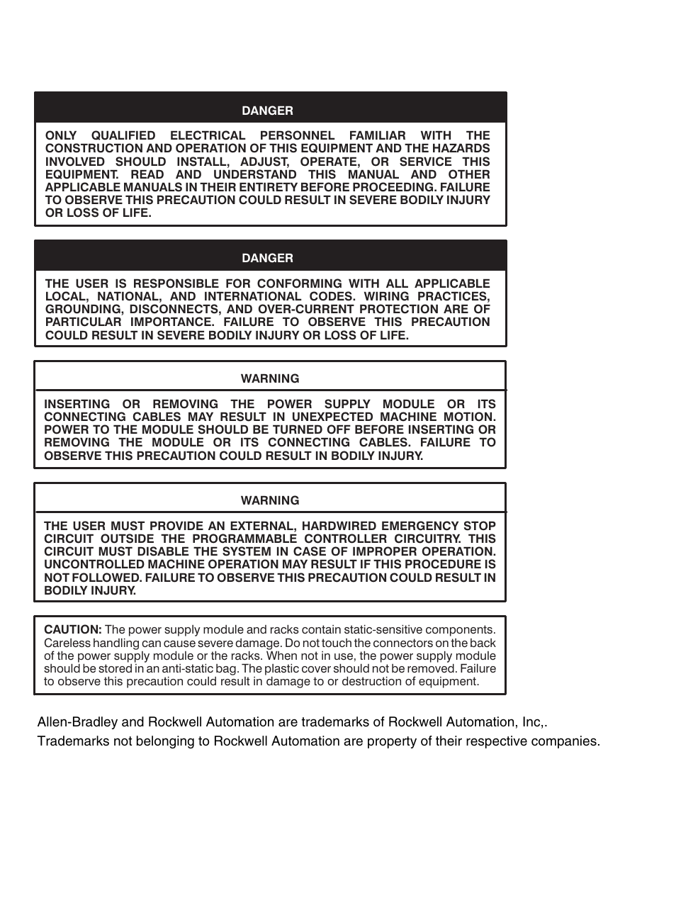 Rockwell Automation 57C332 AutoMax Power Supply Module and Racks User Manual | Page 2 / 44