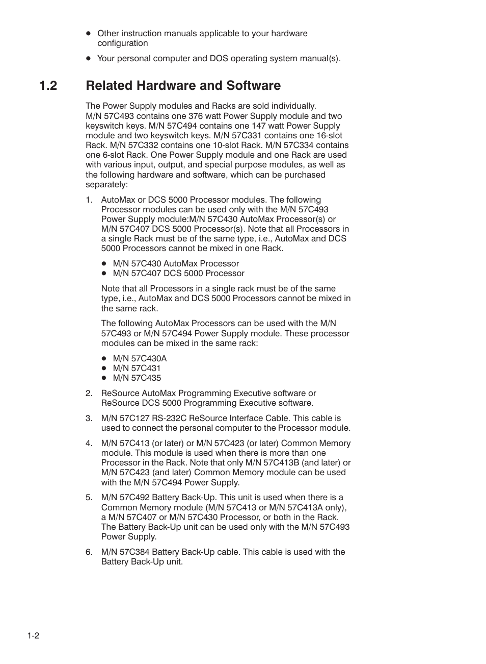 2 related hardware and software | Rockwell Automation 57C332 AutoMax Power Supply Module and Racks User Manual | Page 8 / 44