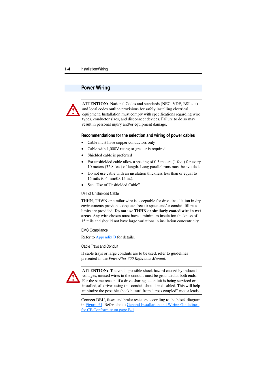 Power wiring | Rockwell Automation AK DBU - Dynamic Braking Unit 600/690 VAC User Manual | Page 16 / 56