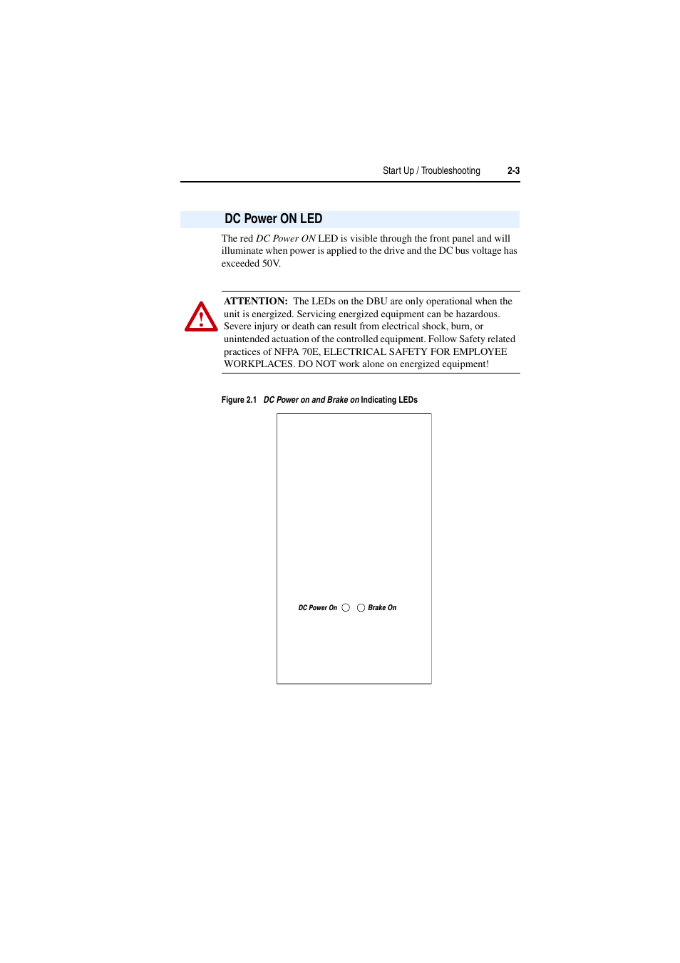 Dc power on led, Dc power on led -3 | Rockwell Automation AK DBU - Dynamic Braking Unit 600/690 VAC User Manual | Page 25 / 56