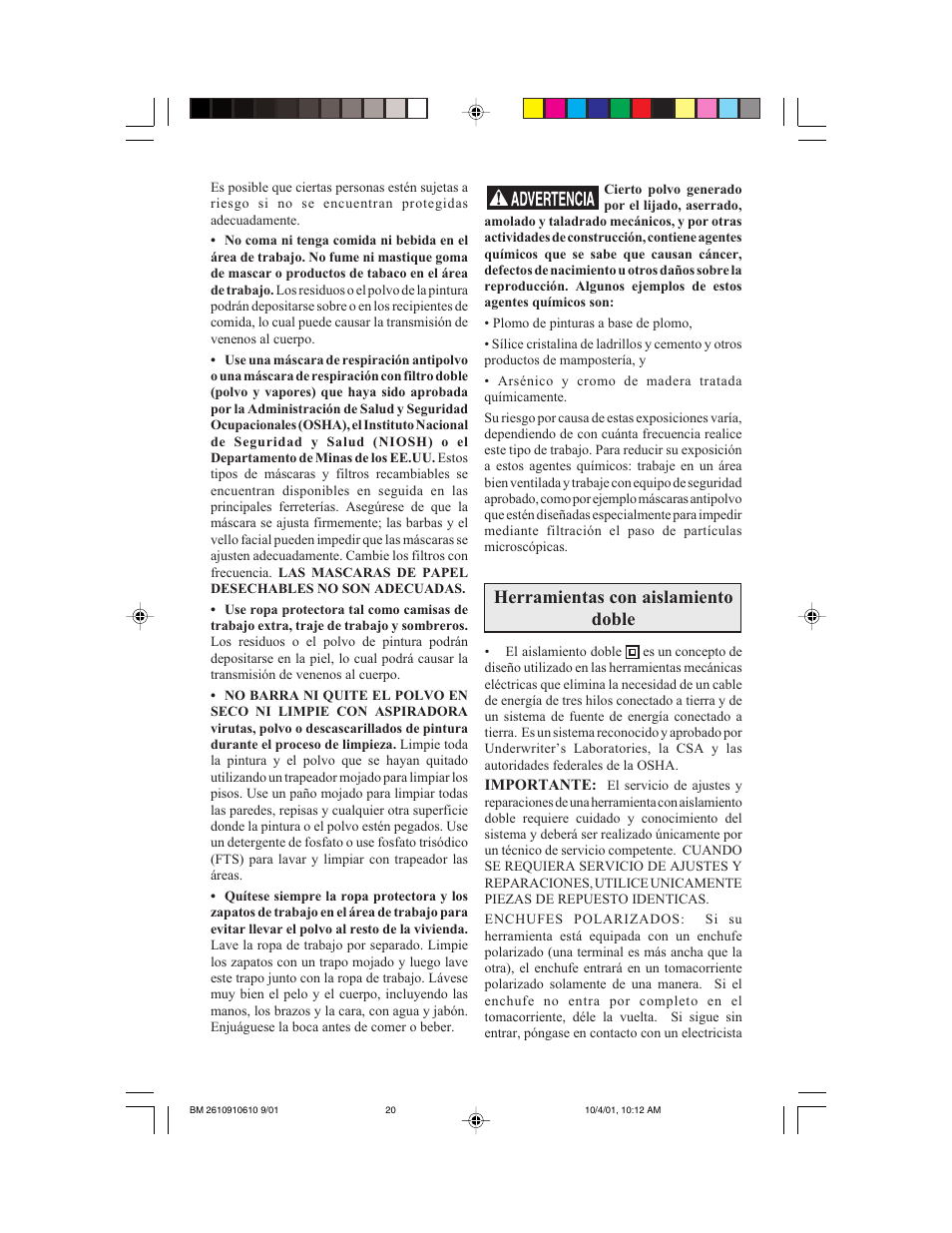 Herramientas con aislamiento doble | Bosch 1943 LED User Manual | Page 20 / 24