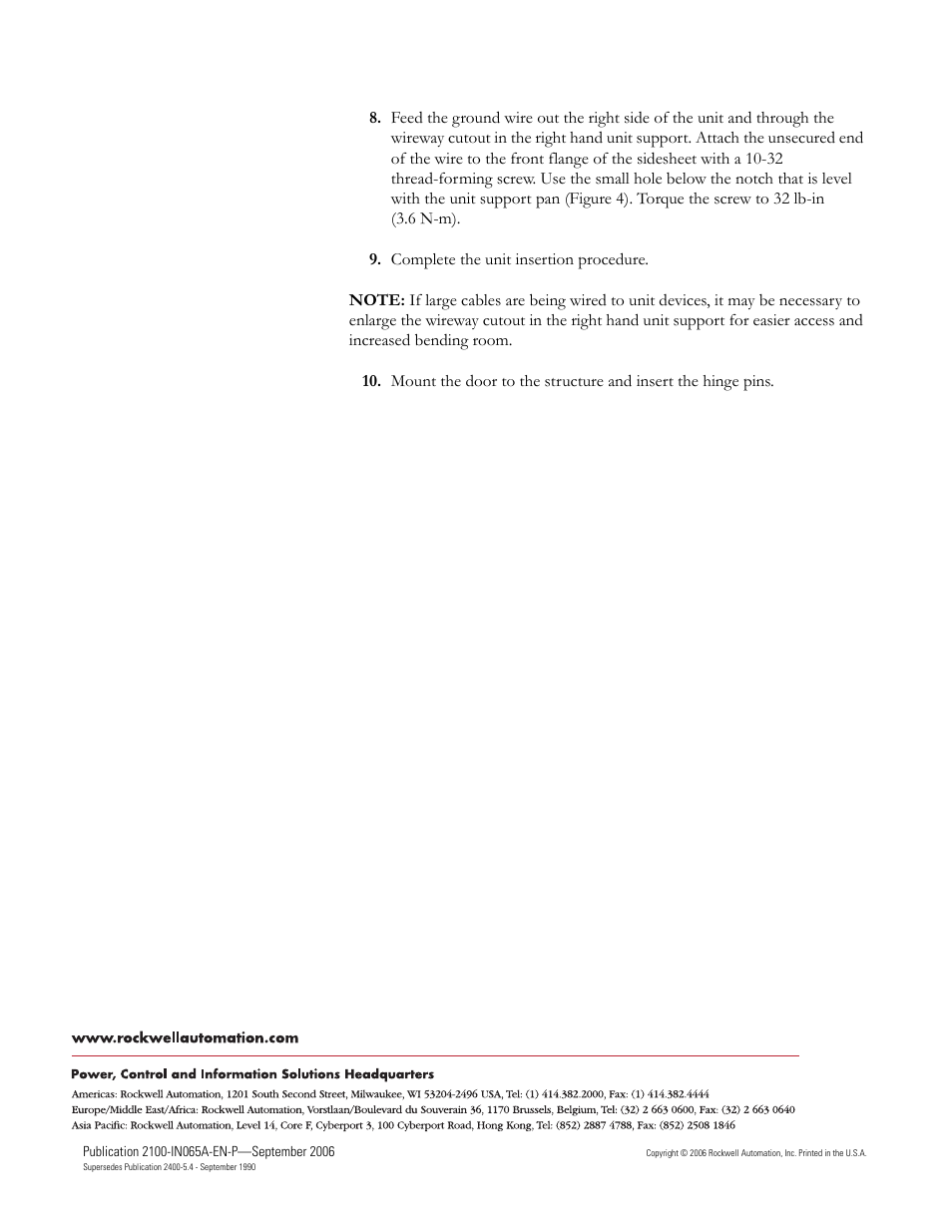 Rockwell Automation 2100 CENTERLINE MCC Retrofitting Units with Horizontal Operating Handles User Manual | Page 6 / 6