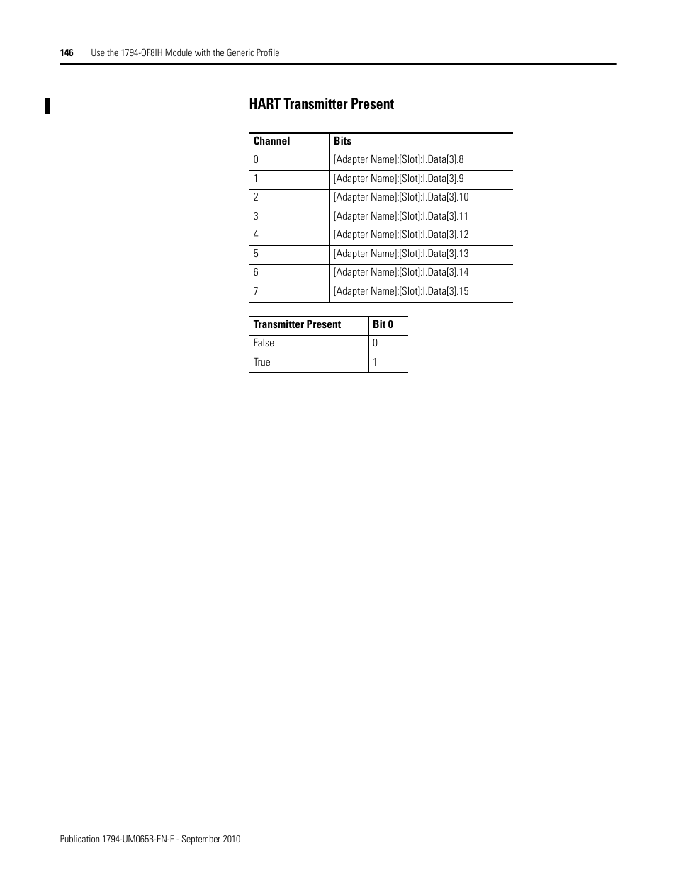 Hart transmitter present | Rockwell Automation 1794-OF8IH FLEX Isolated Input/Output HART Analog Modules User Manual | Page 158 / 164