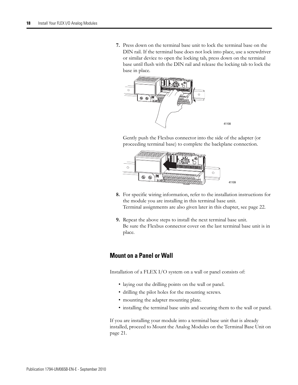 Mount on a panel or wall | Rockwell Automation 1794-OF8IH FLEX Isolated Input/Output HART Analog Modules User Manual | Page 30 / 164
