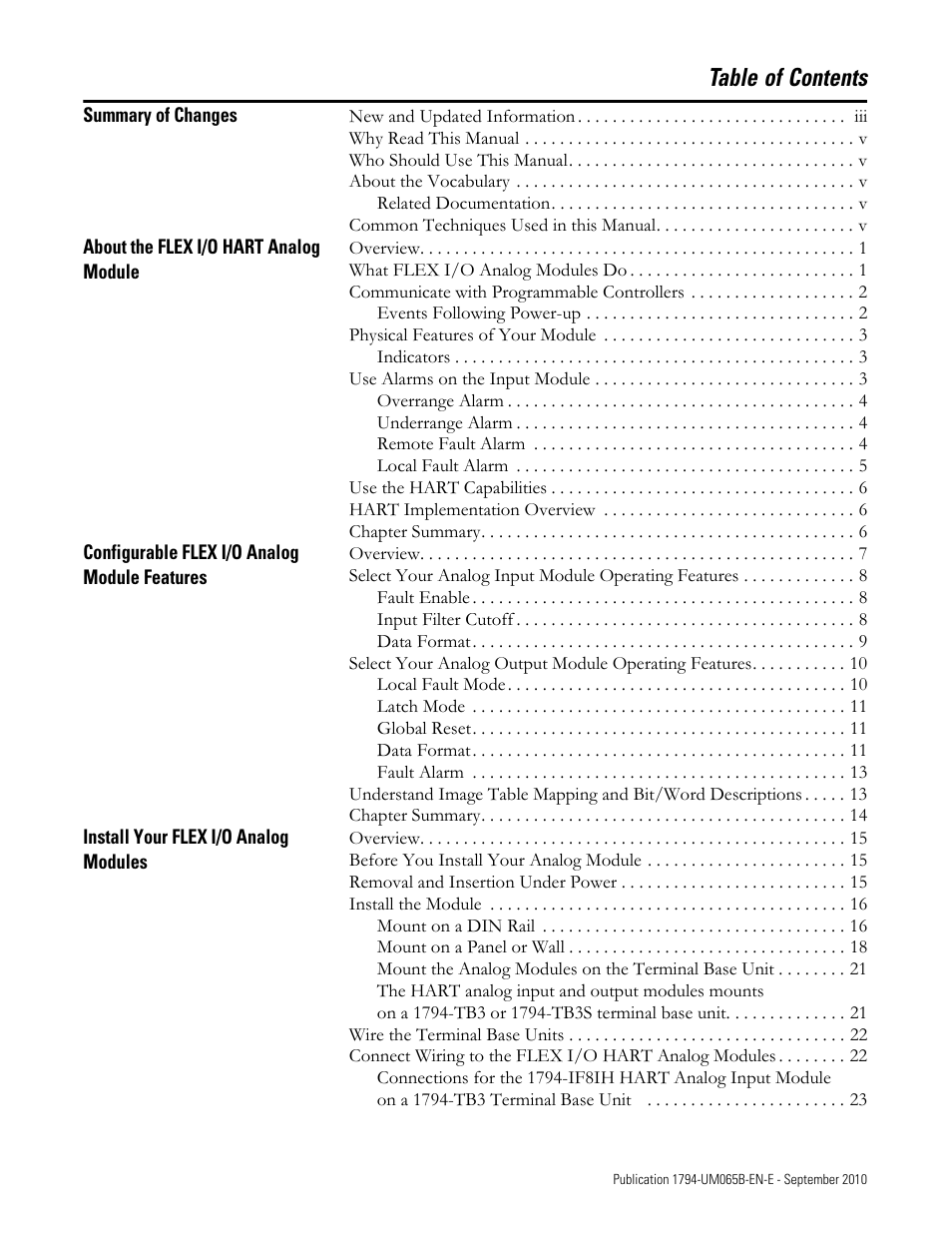 Rockwell Automation 1794-OF8IH FLEX Isolated Input/Output HART Analog Modules User Manual | Page 7 / 164