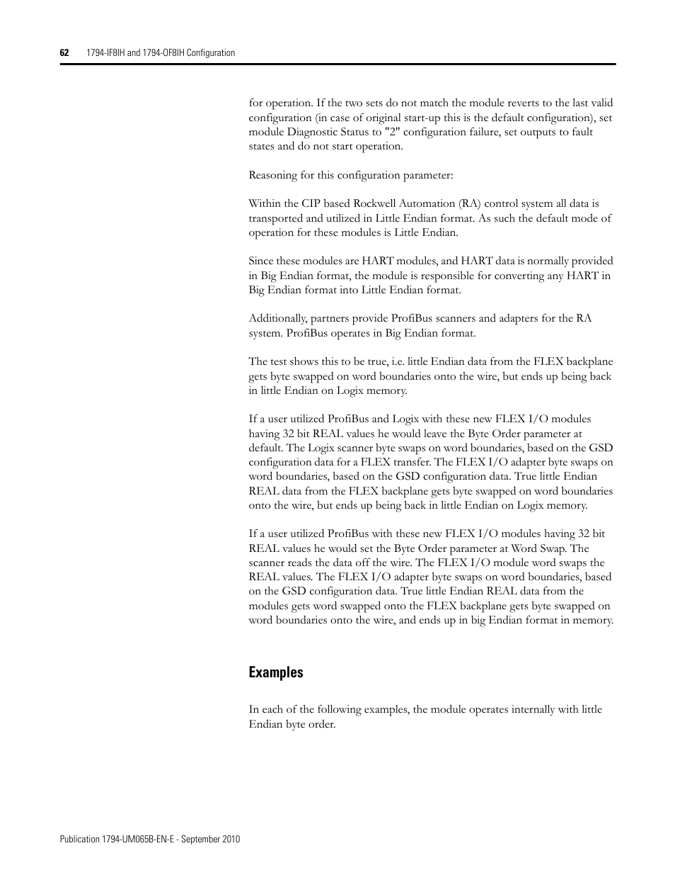 Examples | Rockwell Automation 1794-OF8IH FLEX Isolated Input/Output HART Analog Modules User Manual | Page 74 / 164