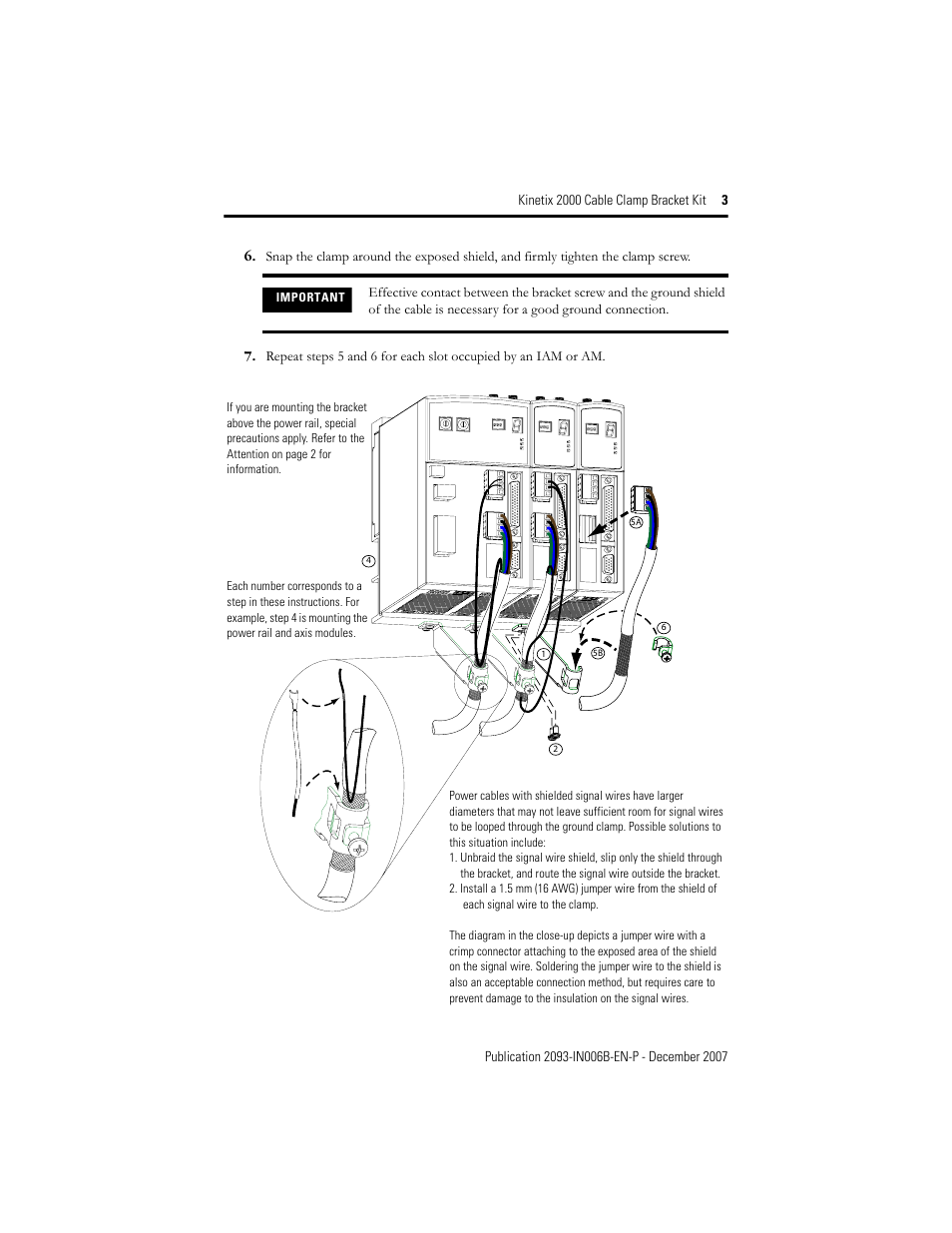 Cable grounding diagrams | Rockwell Automation 2090-K2KSCLAMP-4 Kinetix 2000 Cable Clamp Bracket Kit Installation Instructions User Manual | Page 3 / 4