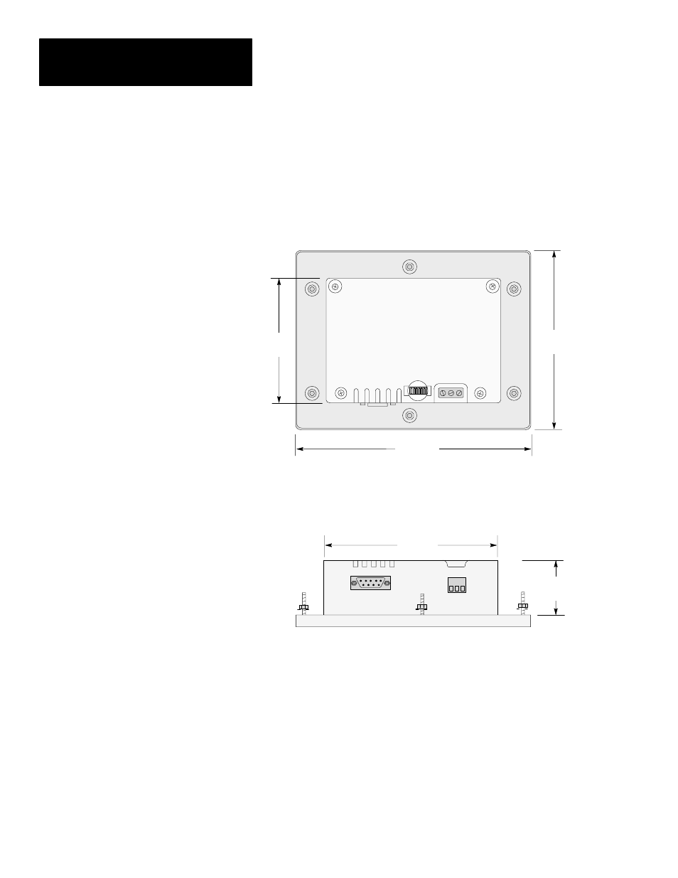Mounting dimensions | Rockwell Automation 2707-M232P3_M485P3 DTAM Micro Operator Interface Module User Manual | Page 58 / 124