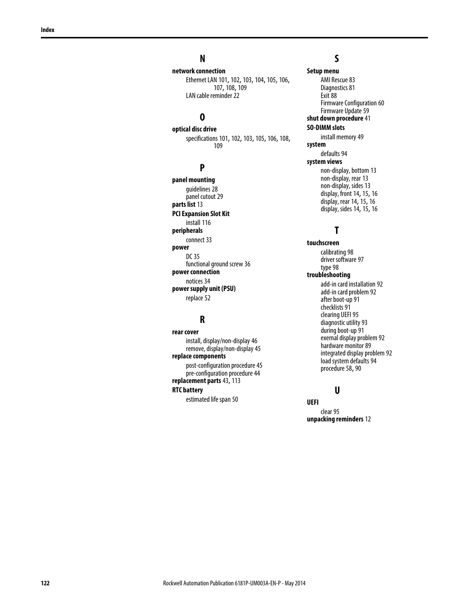 Rockwell Automation 6189x Integrated Display Industrial Computers User Manual User Manual | Page 122 / 124