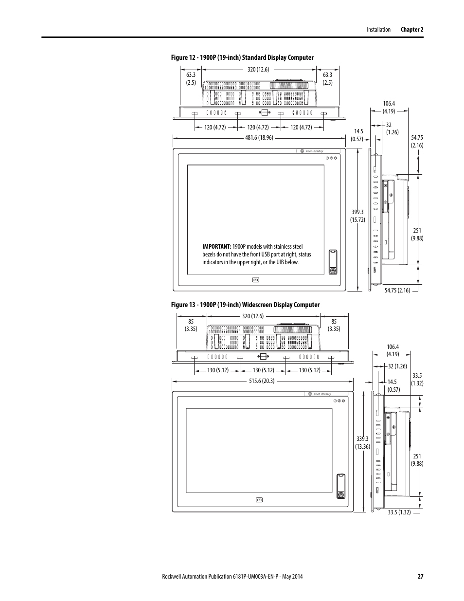 Rockwell Automation 6189x Integrated Display Industrial Computers User Manual User Manual | Page 27 / 124