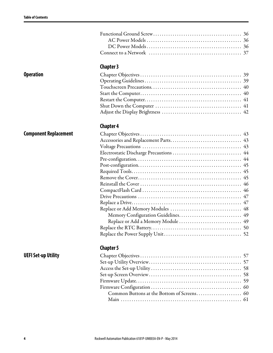 Rockwell Automation 6189x Integrated Display Industrial Computers User Manual User Manual | Page 4 / 124