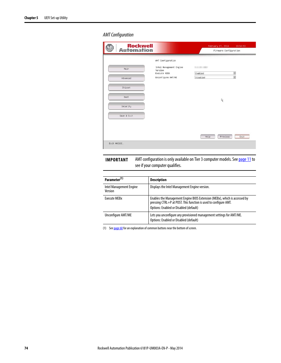 Amt configuration | Rockwell Automation 6189x Integrated Display Industrial Computers User Manual User Manual | Page 74 / 124