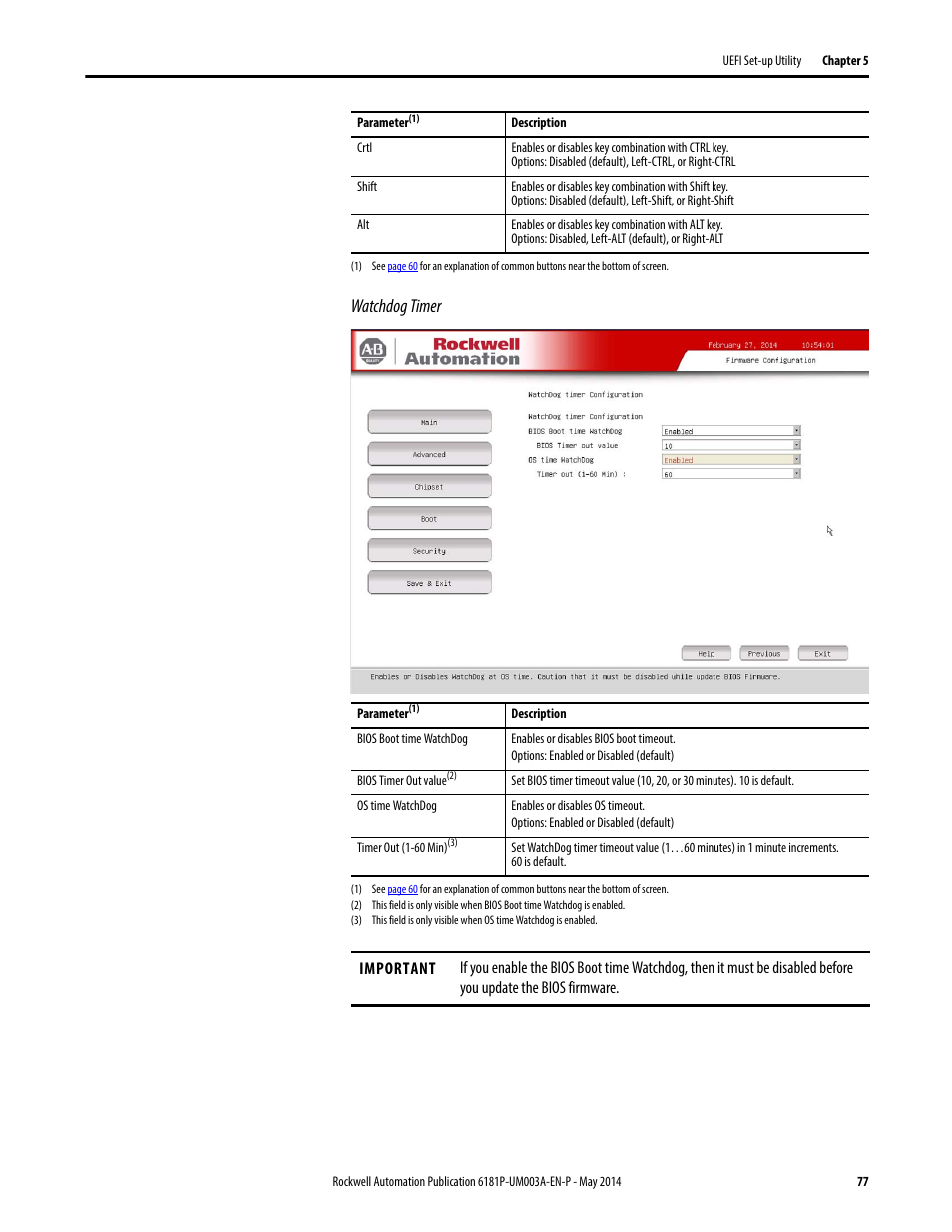 Watchdog timer | Rockwell Automation 6189x Integrated Display Industrial Computers User Manual User Manual | Page 77 / 124