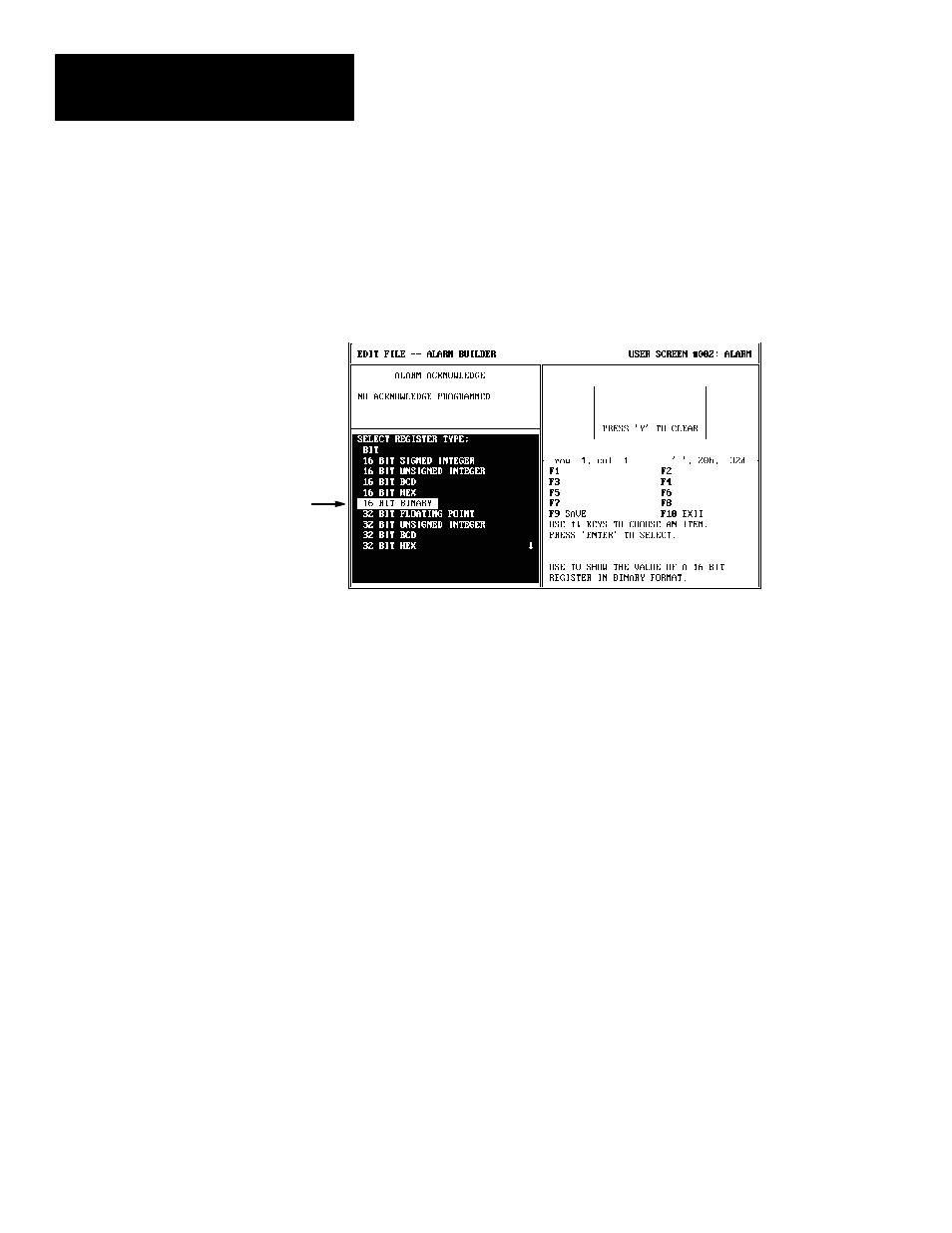 16 bit binary data | Rockwell Automation 2707-NP DTAM Programming Software User Manual | Page 106 / 184