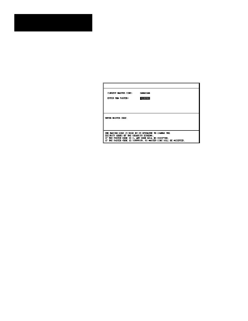 Setting master security code | Rockwell Automation 2707-NP DTAM Programming Software User Manual | Page 114 / 184