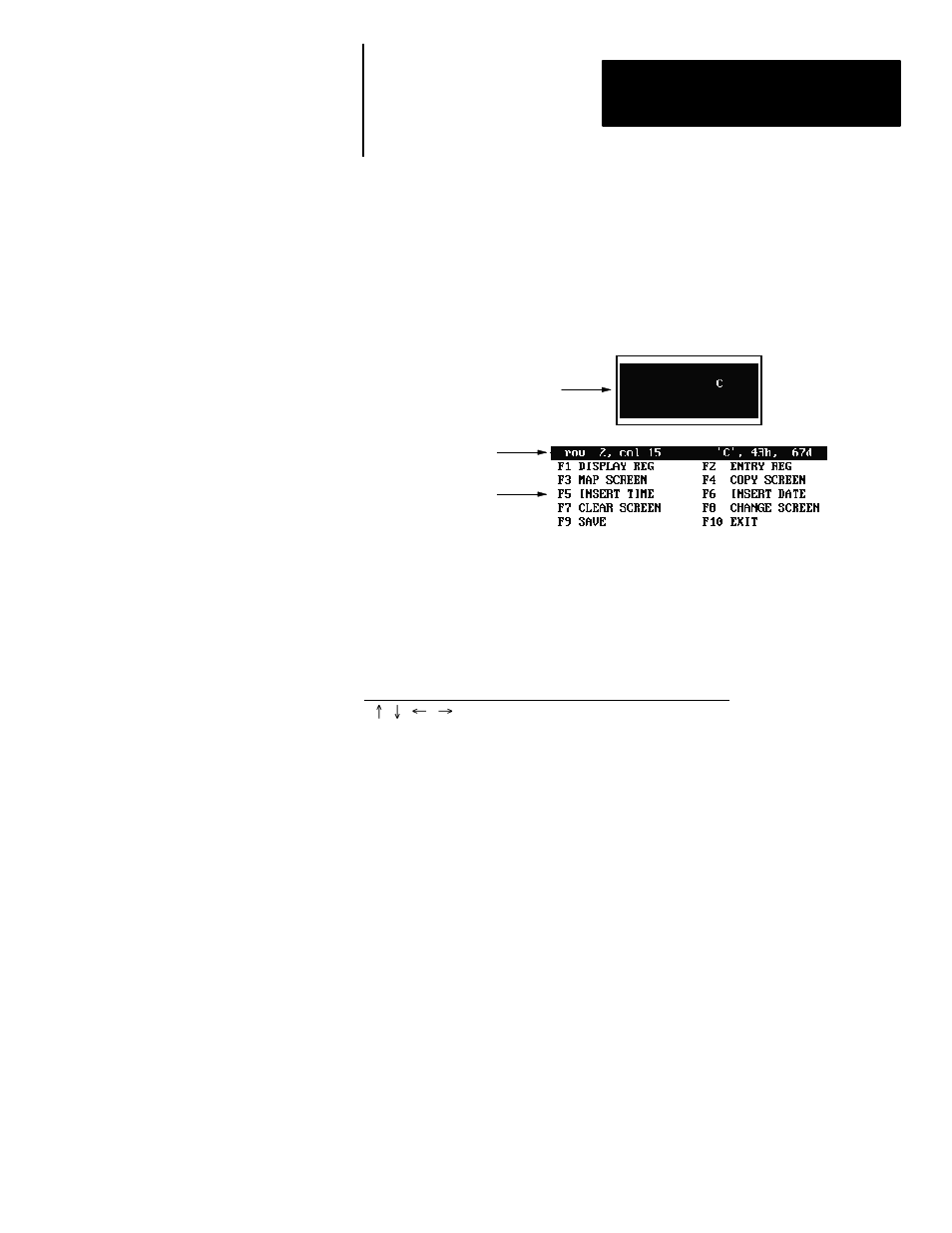 Cursor status line, Moving around screens, Linking application screens | Rockwell Automation 2707-NP DTAM Programming Software User Manual | Page 23 / 184