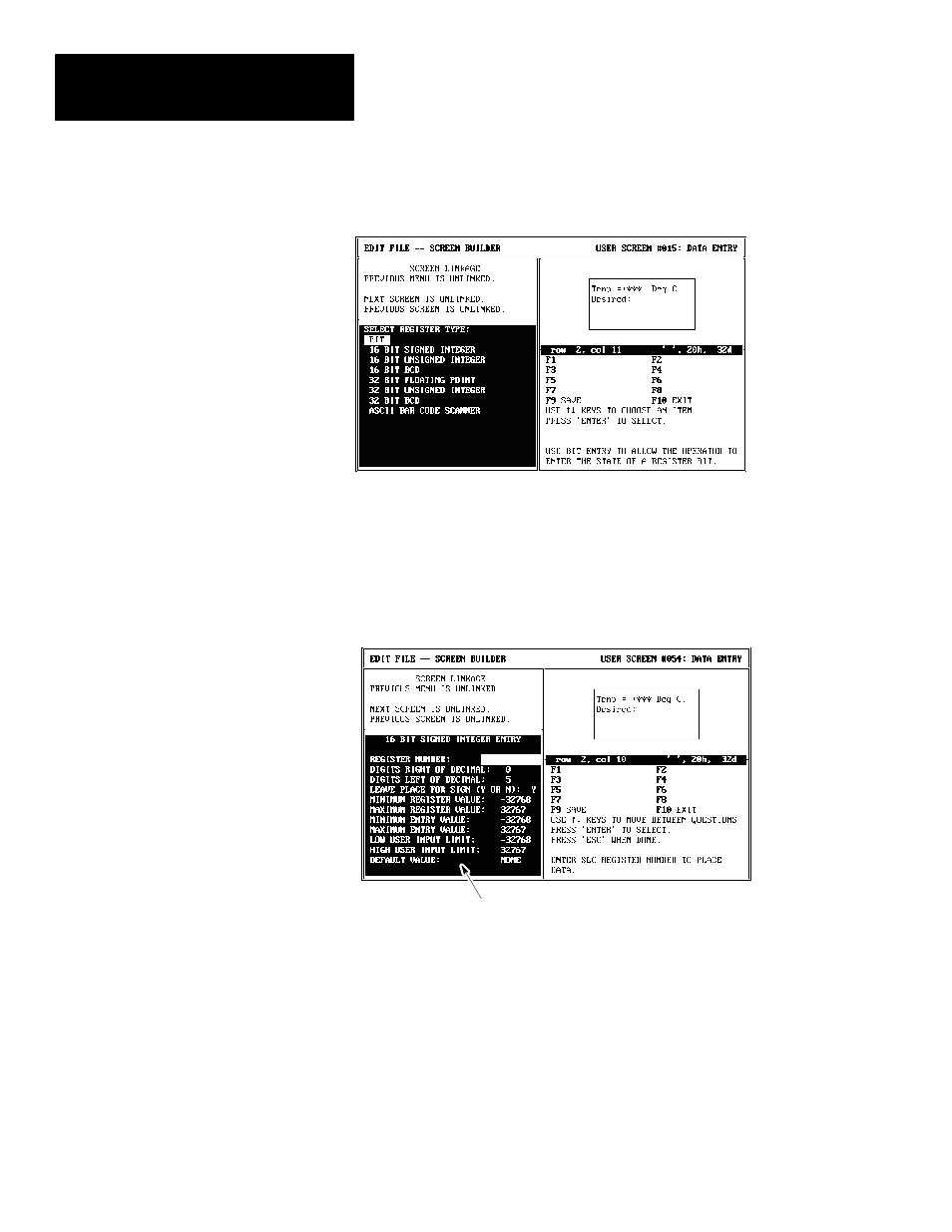Creating a data entry screen | Rockwell Automation 2707-NP DTAM Programming Software User Manual | Page 72 / 184
