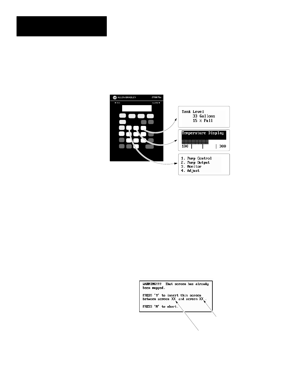 Linking menu screens, Screen linking guidelines, Linking menu screens screen linking guidelines | Rockwell Automation 2707-NP DTAM Programming Software User Manual | Page 96 / 184