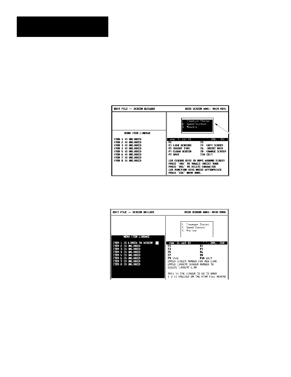 Linking a menu | Rockwell Automation 2707-NP DTAM Programming Software User Manual | Page 98 / 184