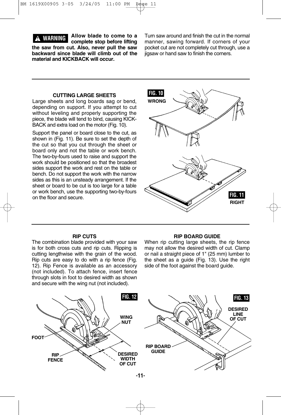 Warning | Bosch 1656 User Manual | Page 11 / 36