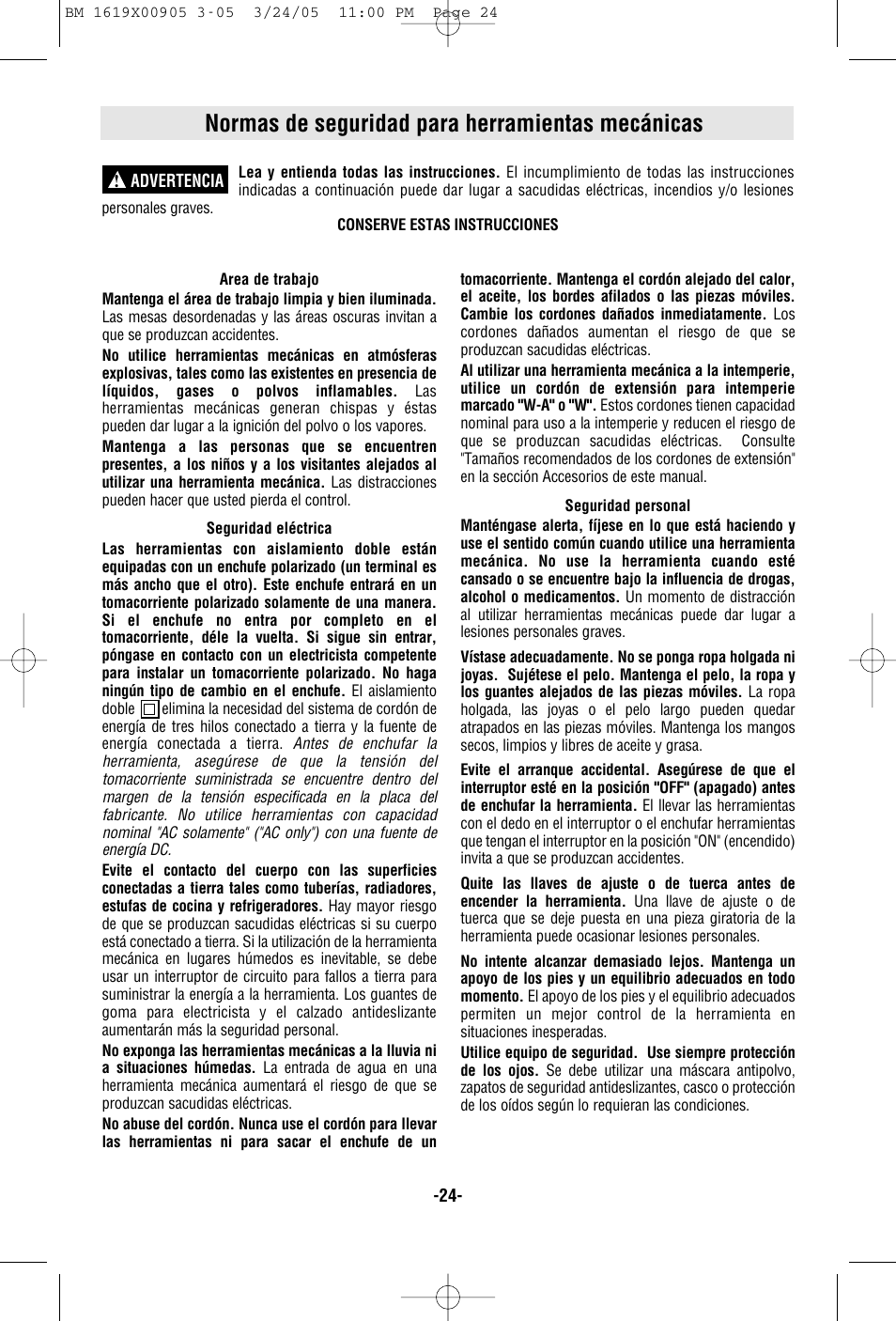 Normas de seguridad para herramientas mecánicas | Bosch 1656 User Manual | Page 24 / 36