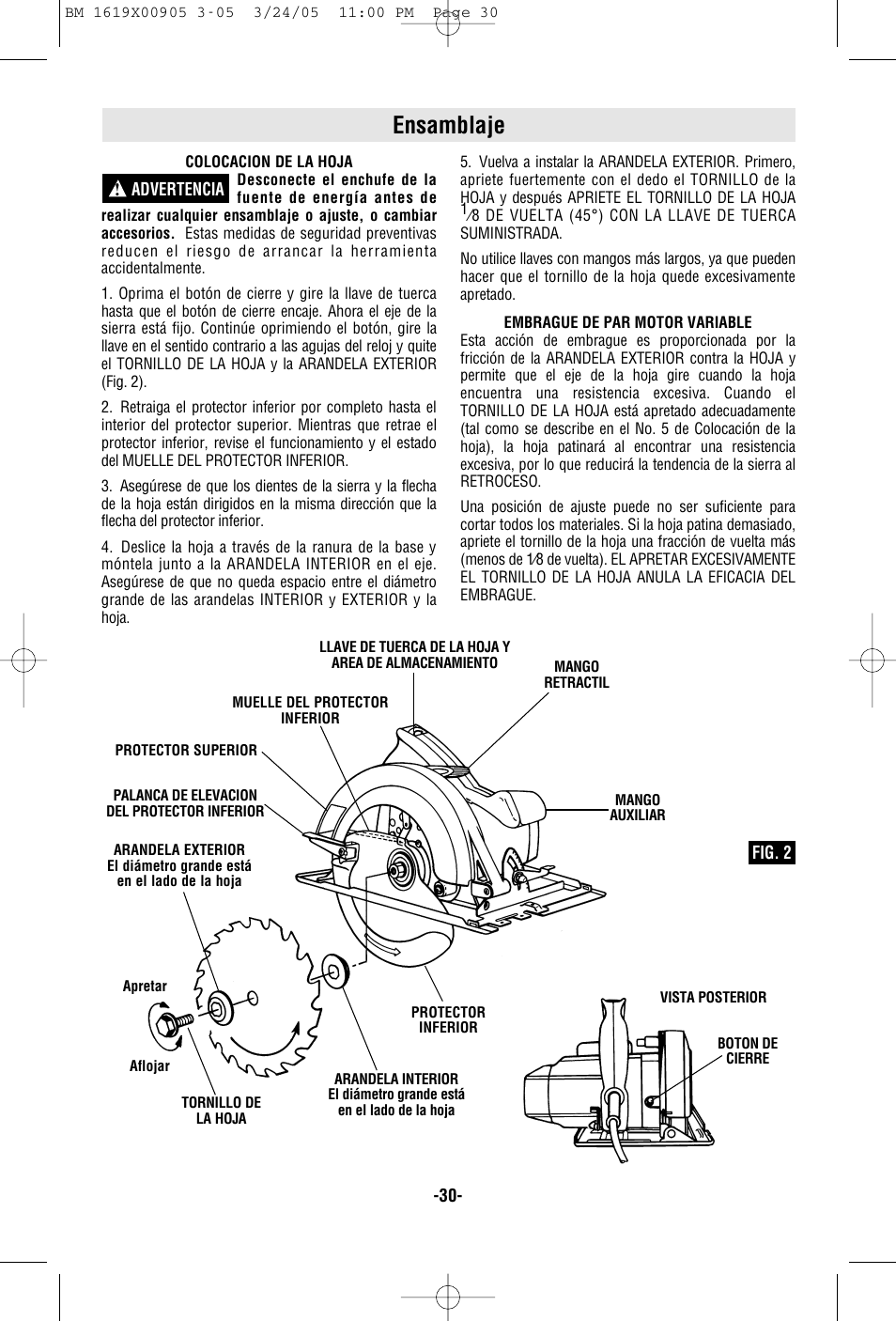 Ensamblaje | Bosch 1656 User Manual | Page 30 / 36