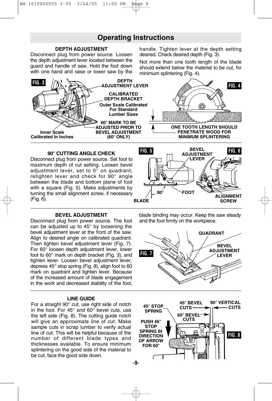 Operating instructions | Bosch 1656 User Manual | Page 9 / 36