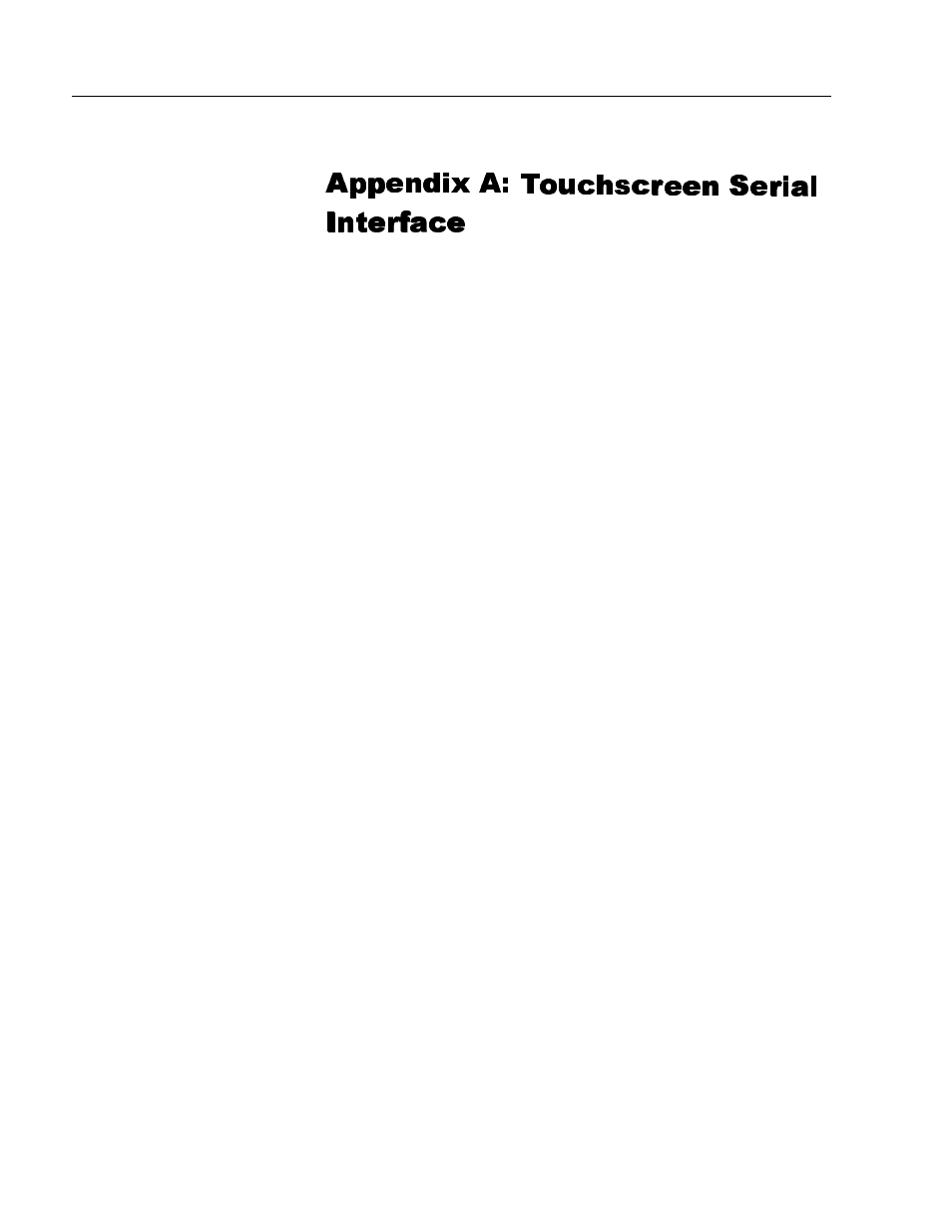 Appendix a: touchscreen serial interface, Description, Setting up the touchscreen interface | Rockwell Automation 6185-A 10 Inch Monitor User Manual User Manual | Page 24 / 31
