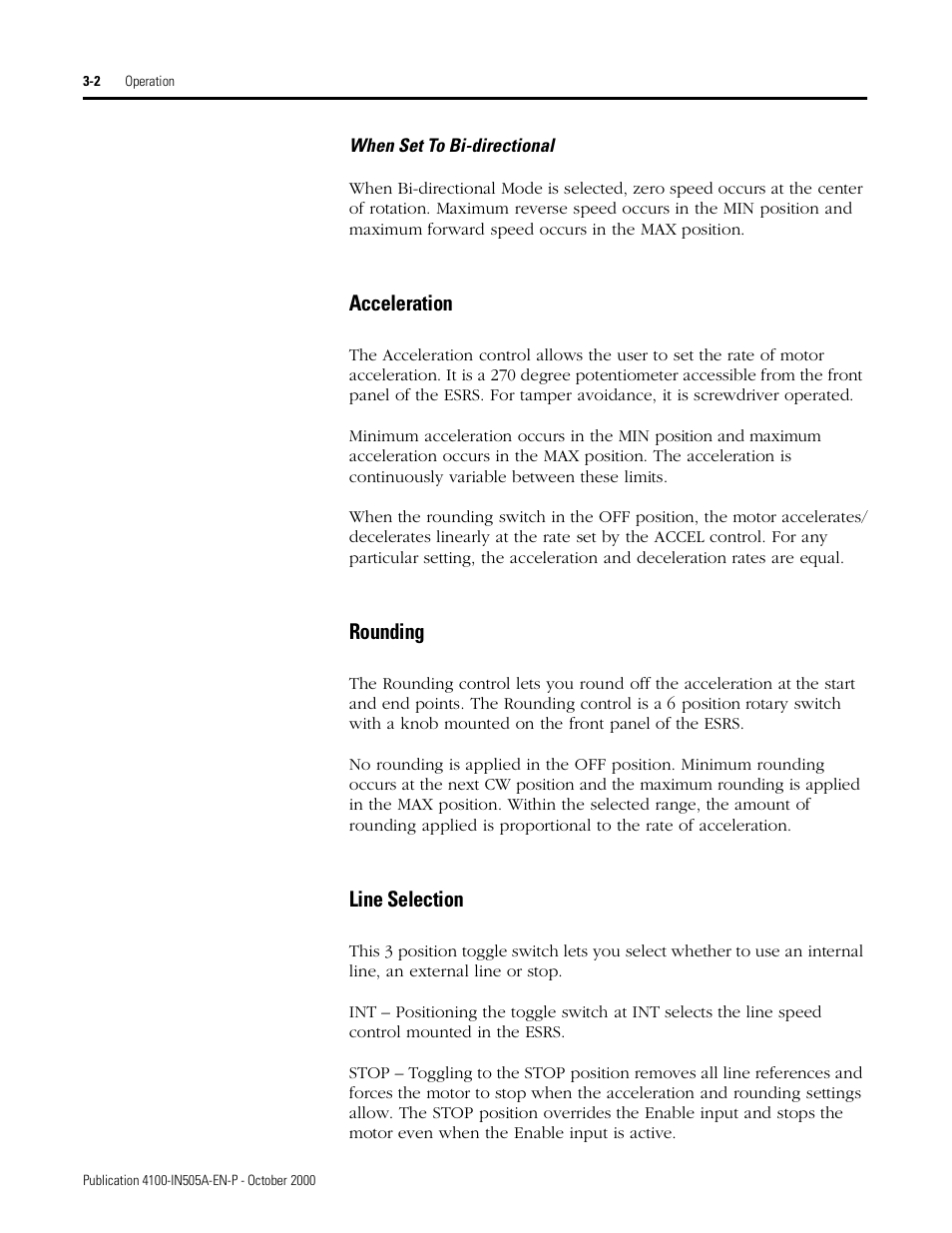 When set to bi-directional, Acceleration, Rounding | Line selection, When set to bi-directional -2, Acceleration -2 rounding -2 line selection -2 | Rockwell Automation 4100 ESRS Encoder Signal Reference Simulator Installation Manual User Manual | Page 28 / 37