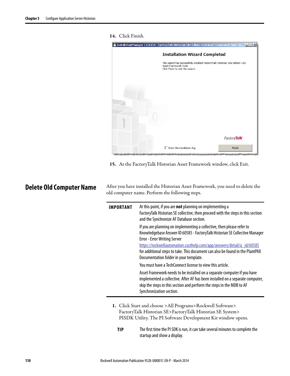 Delete old computer name | Rockwell Automation 9528-APPOWSENE Virtual Image Templates User Manual User Manual | Page 110 / 120